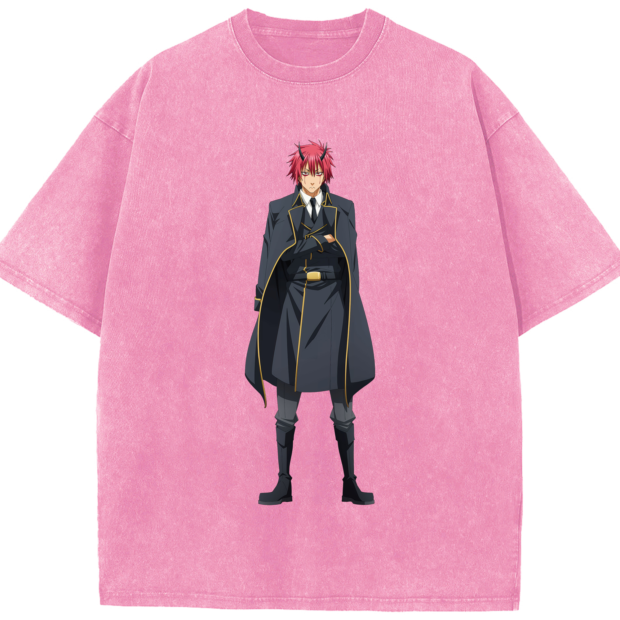 （画像用） 転スラ Regarding Reincarnated to Slime 綿100% ヴィンテージ風 半袖Tシャツ（フロントプリント）